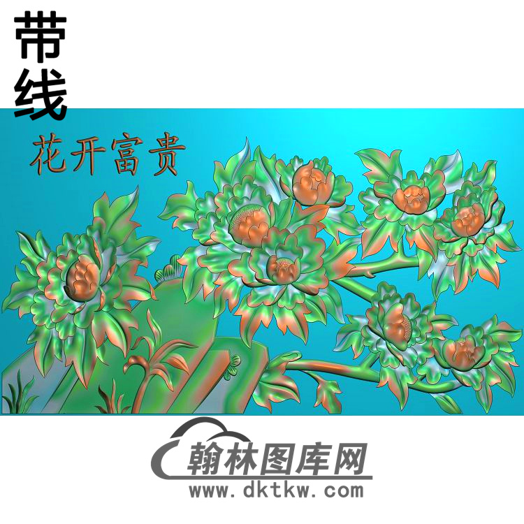 牡丹花鸟精雕图（MD-854)展示