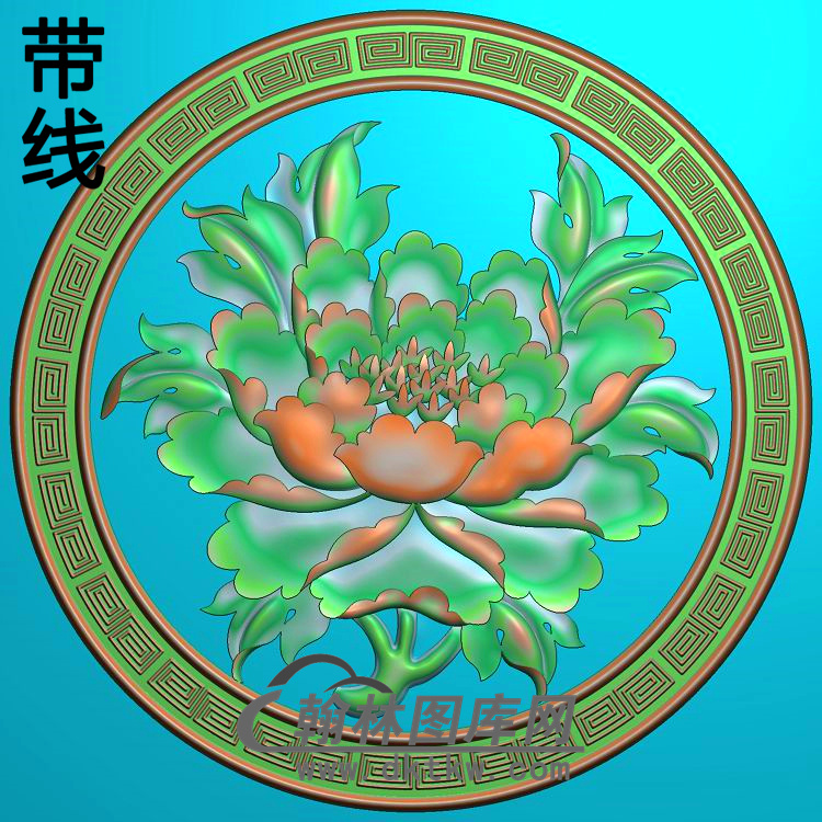 牡丹花鸟精雕图（MD-867)展示