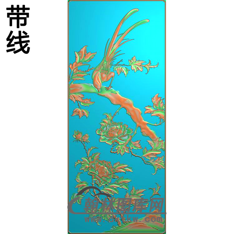 牡丹花鸟精雕图（MD-875)展示