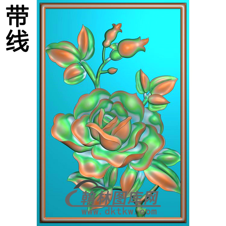 牡丹花鸟精雕图（MD-899)展示