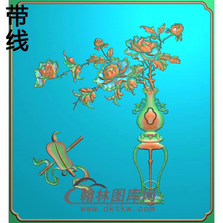 牡丹花鸟精雕图（MD-920)展示 