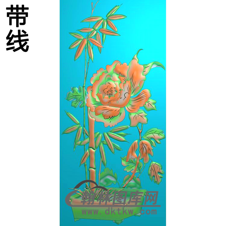 牡丹花鸟精雕图（MD-944)展示