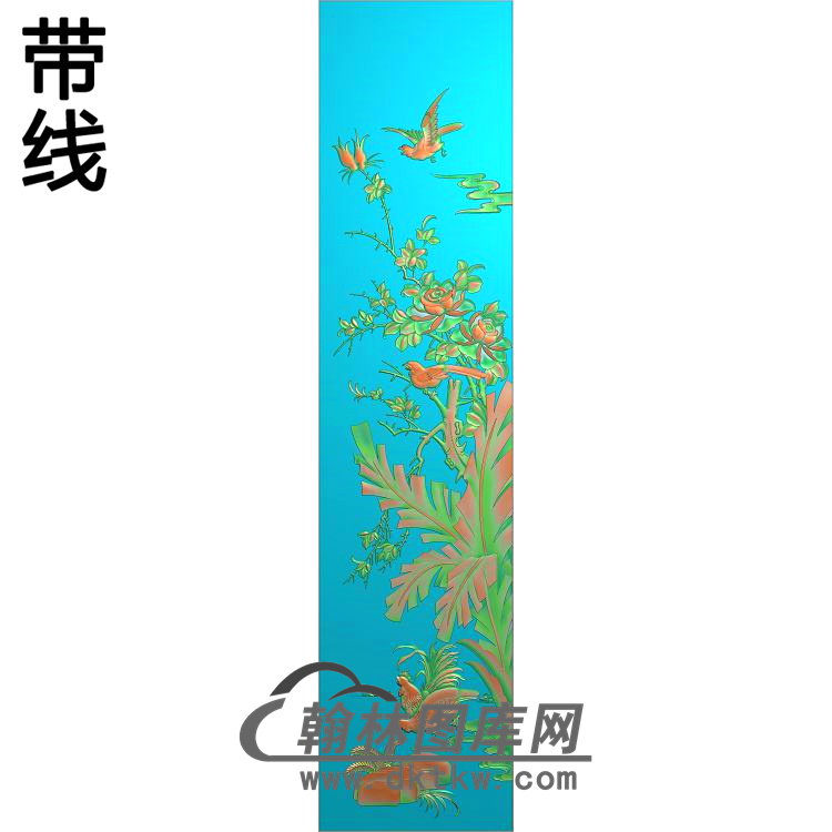 牡丹花鸟精雕图（MD-948)展示