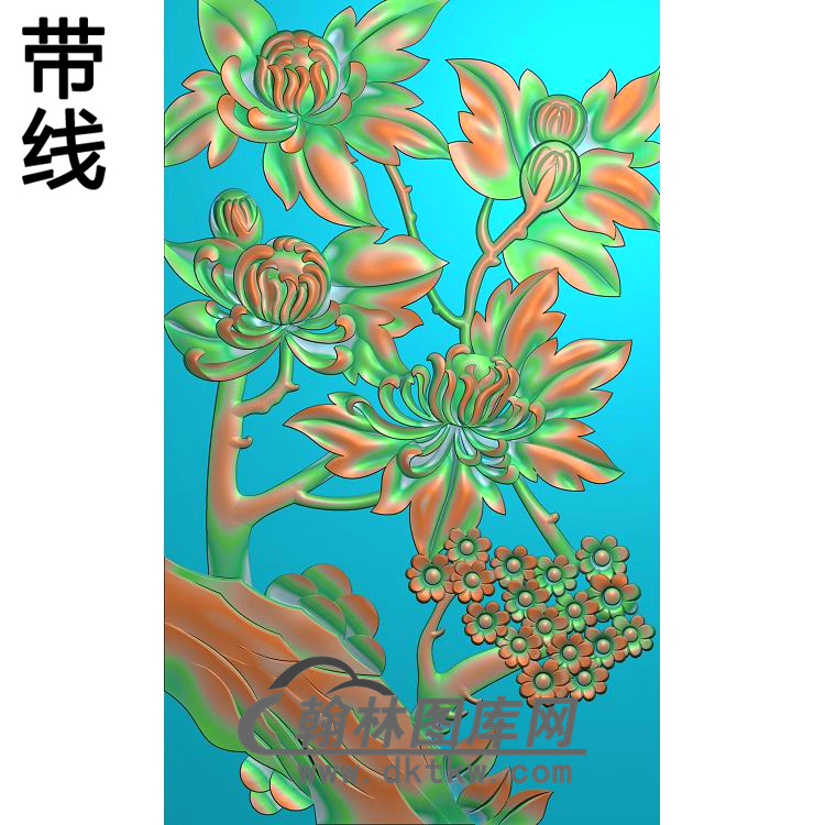 牡丹花鸟精雕图（MD-973)展示