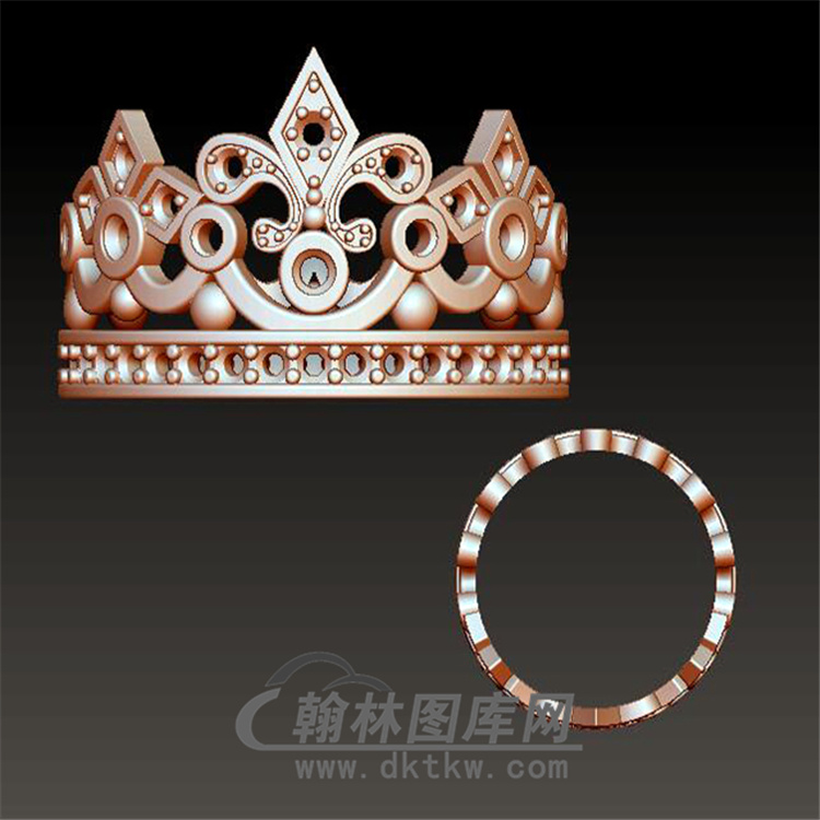 皇冠戒指立体圆雕图(YSJ-007)展示
