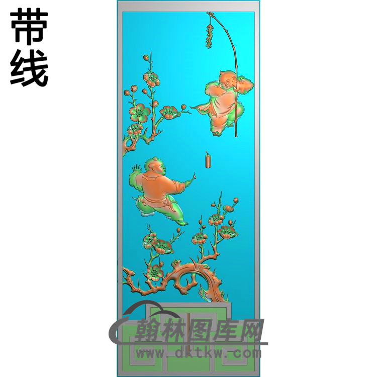 MH-610-梅花童子精雕图精雕图（MH-183）展示