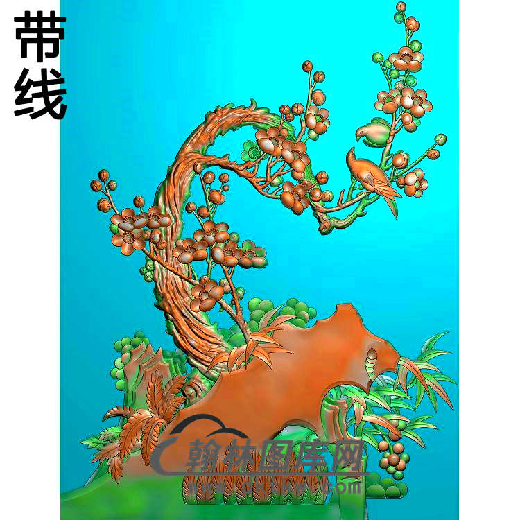 MH-3112-梅花完精雕图（MH-198）展示