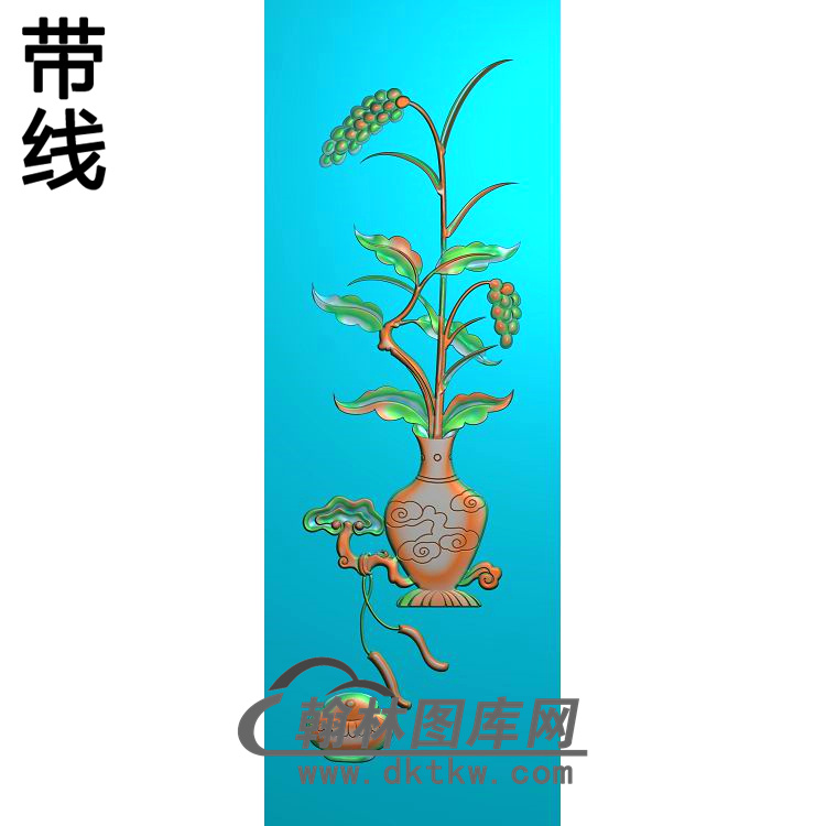 LH-192-花瓶兰花精雕图（LH-049）展示