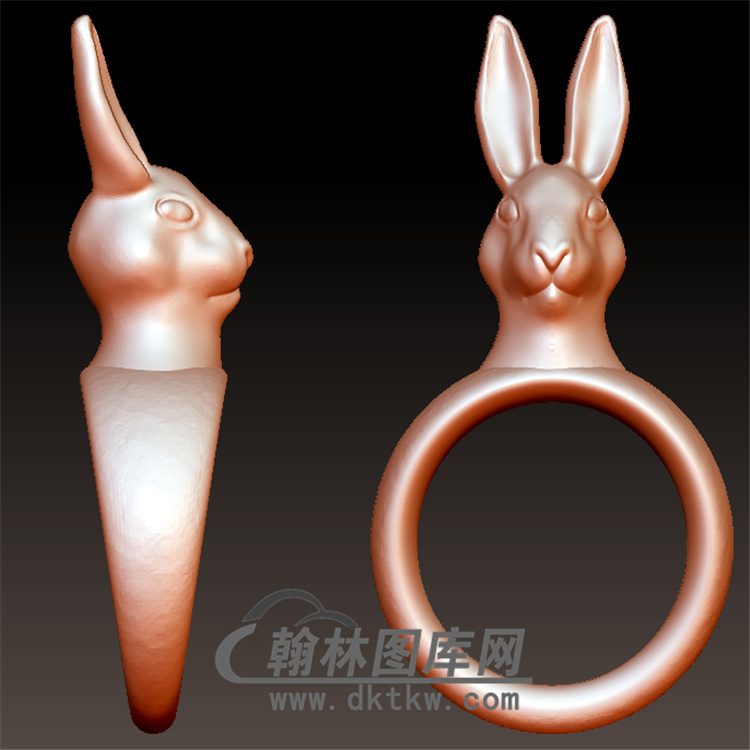 兔子头戒指立体图(YSJ-095)展示
