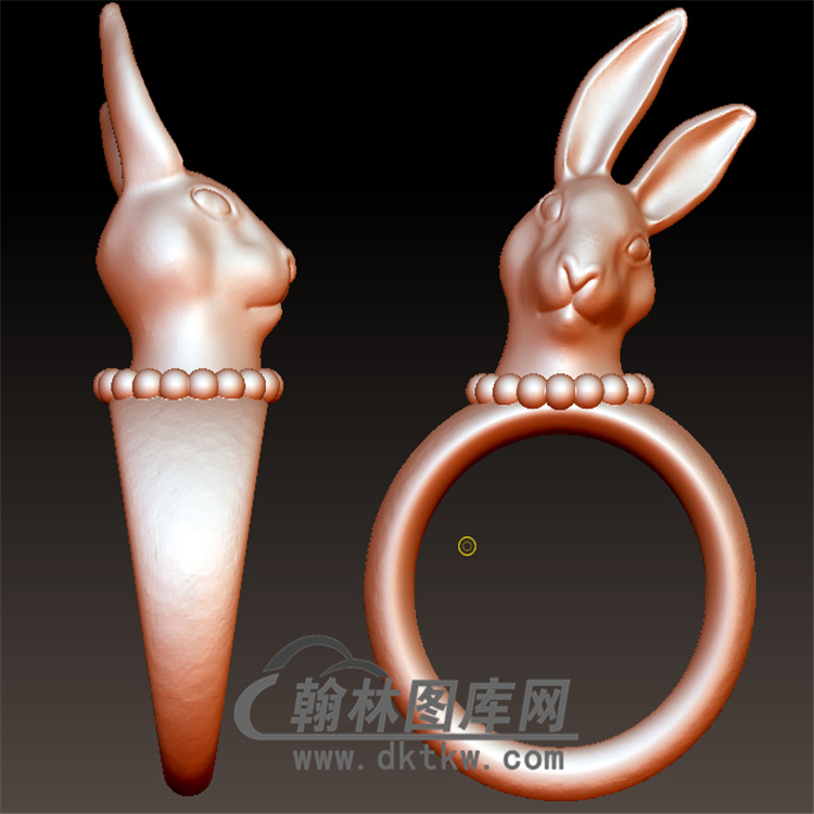 兔子头戒指立体图(YSJ-096)展示