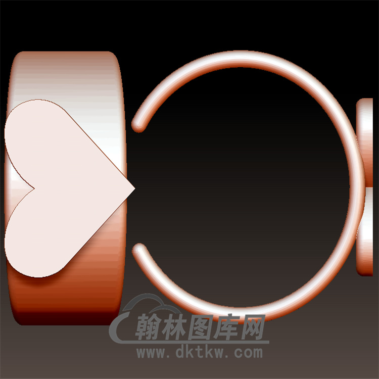 爱心戒指立体图(YSJ-101)展示