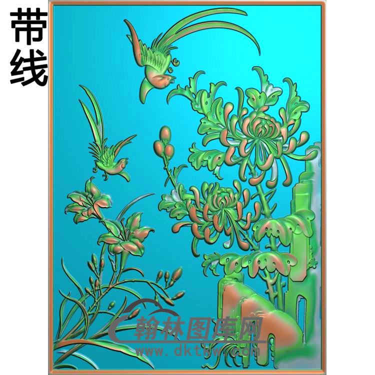 LH-5020-兰菊精雕图（LH-095）展示