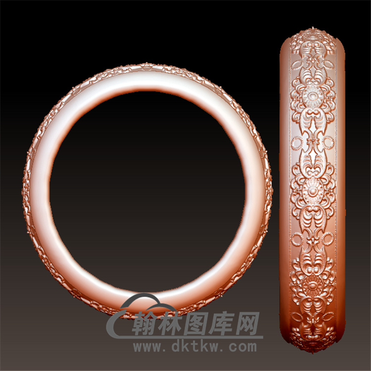 花纹手镯立体圆雕图(YSJ-128)展示