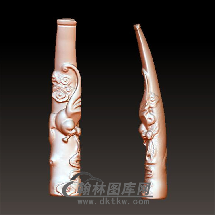 蝙蝠烟嘴立体圆雕图(YYD-009)展示