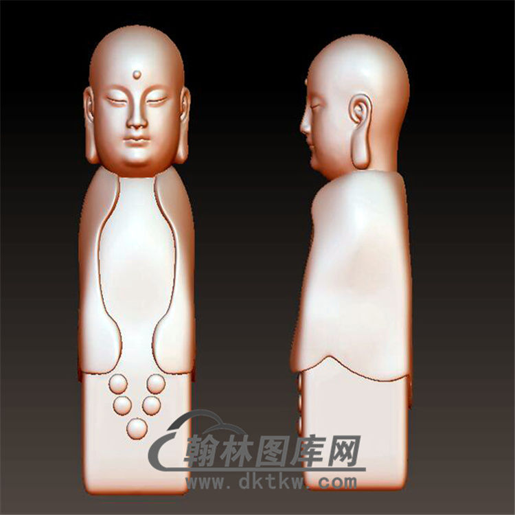 小和尚印章立体圆雕图(YYD-030)展示