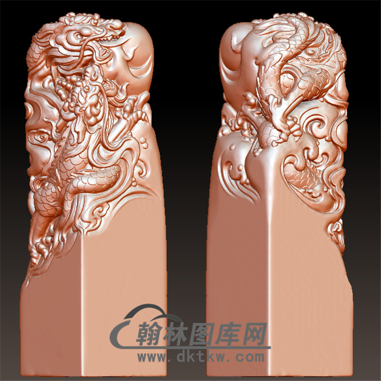 龙印章立体圆雕图(YYD-054)展示