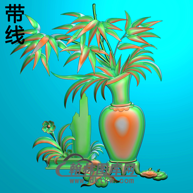ZZ-013-屏风竹下幅精雕图（ZZ-169）展示