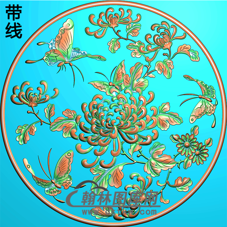 菊花精雕图（JH-009)展示