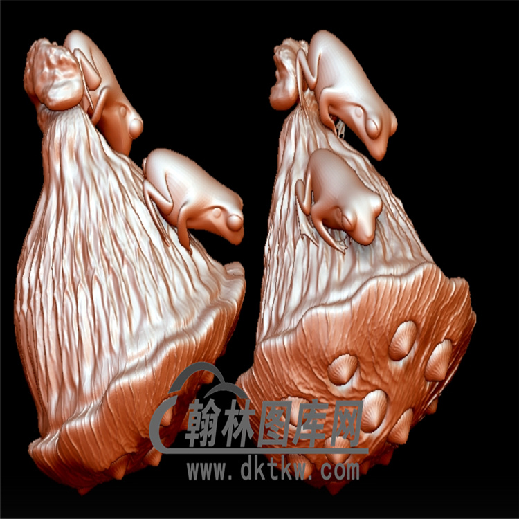 莲蓬青蛙立体圆雕图(YZH-043)展示