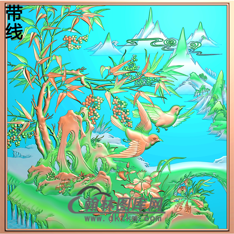 HD-048-花草动物系列精雕图（ZHN-030）展示
