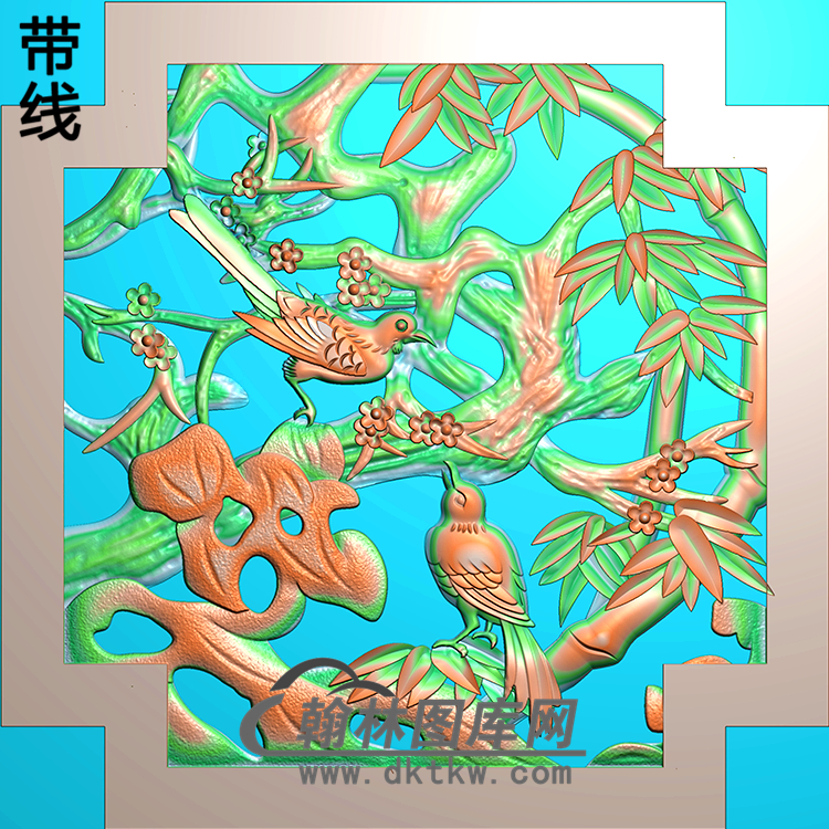 HD-207-花草动物系列精雕图（ZHN-073）展示