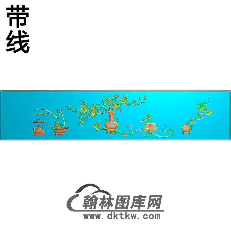 花瓶底板一对精雕图（ZHN-198）展示