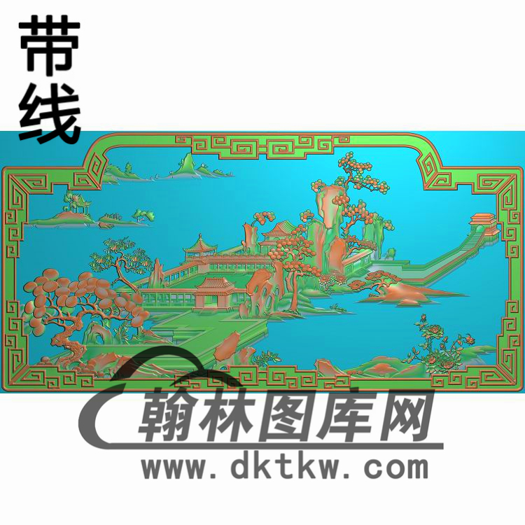 CTBB-155-精品海棠莺背板图精雕图(CTBB-010)展示