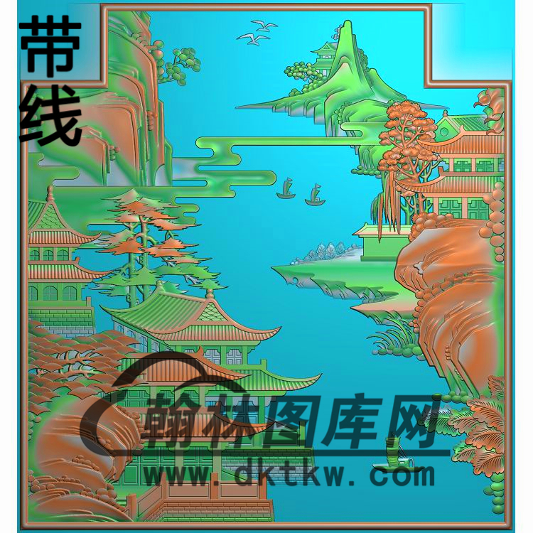 CTBB-2009床背台楼搁精雕图(CTBB-016)展示