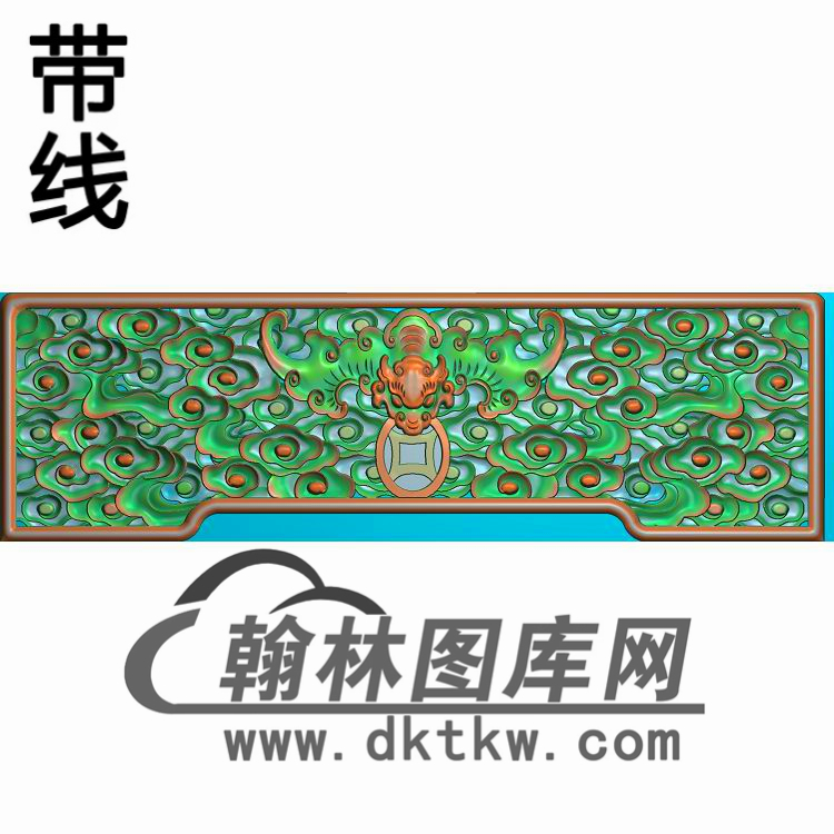 TJYB-1234-龙宝座靠背下牙料精雕图（YB-061）展示