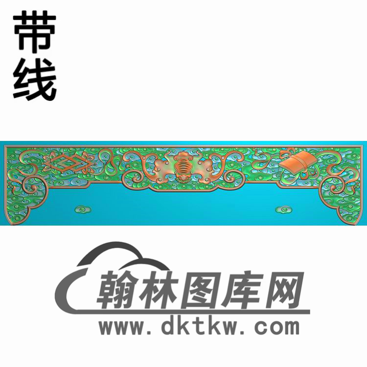 TJYB-1241-卷书祥云下牙板精雕图（YB-066）展示