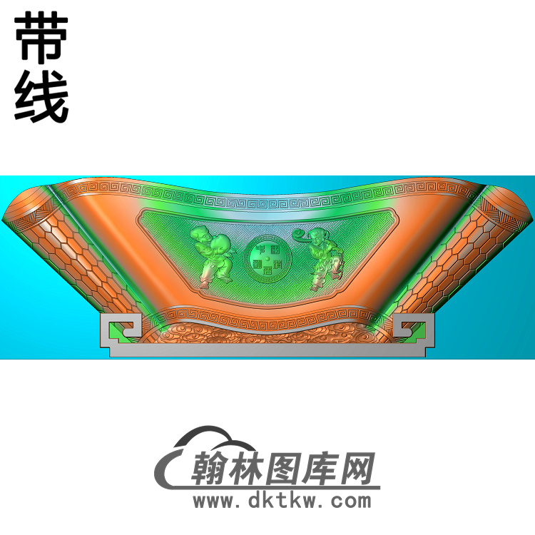大号奔驰椅脑(卷书)18个深精雕图（YN-053）展示