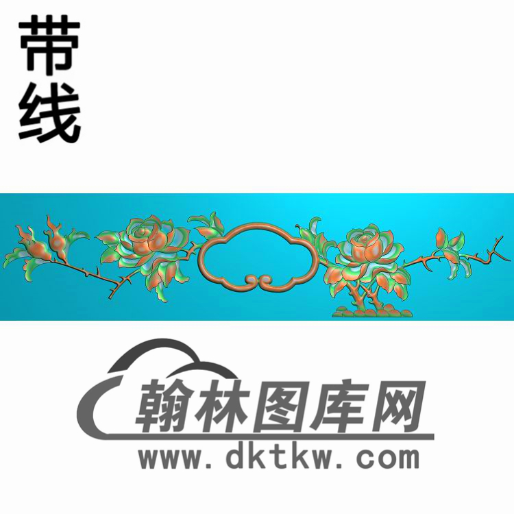 镜框2月季 (2)精雕图(CTM-082)展示