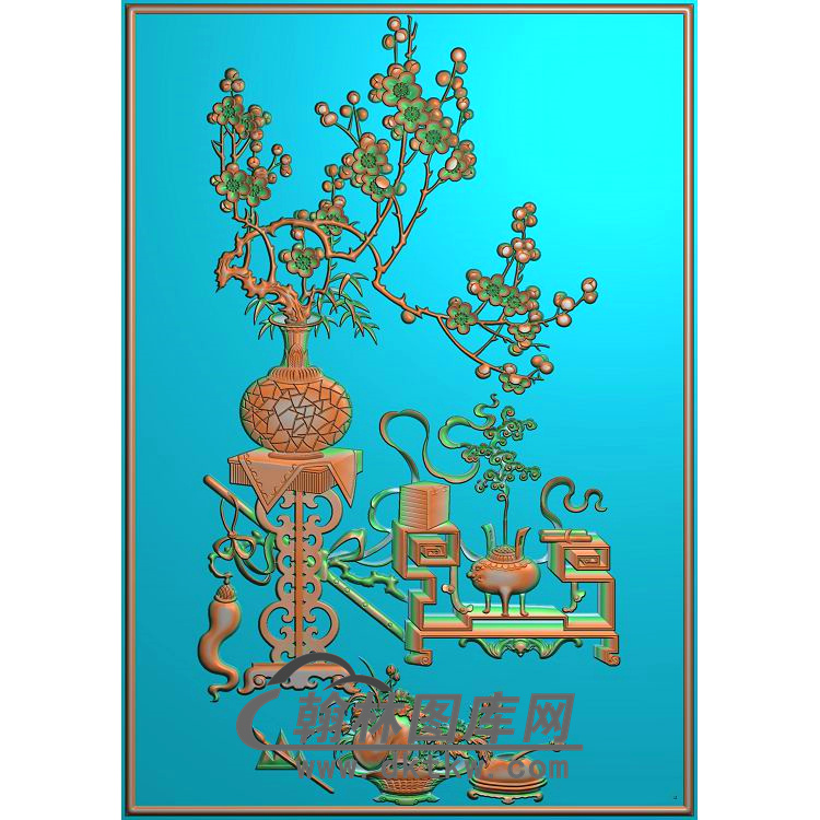 背板 梅花2精雕图(MHP-017)展示