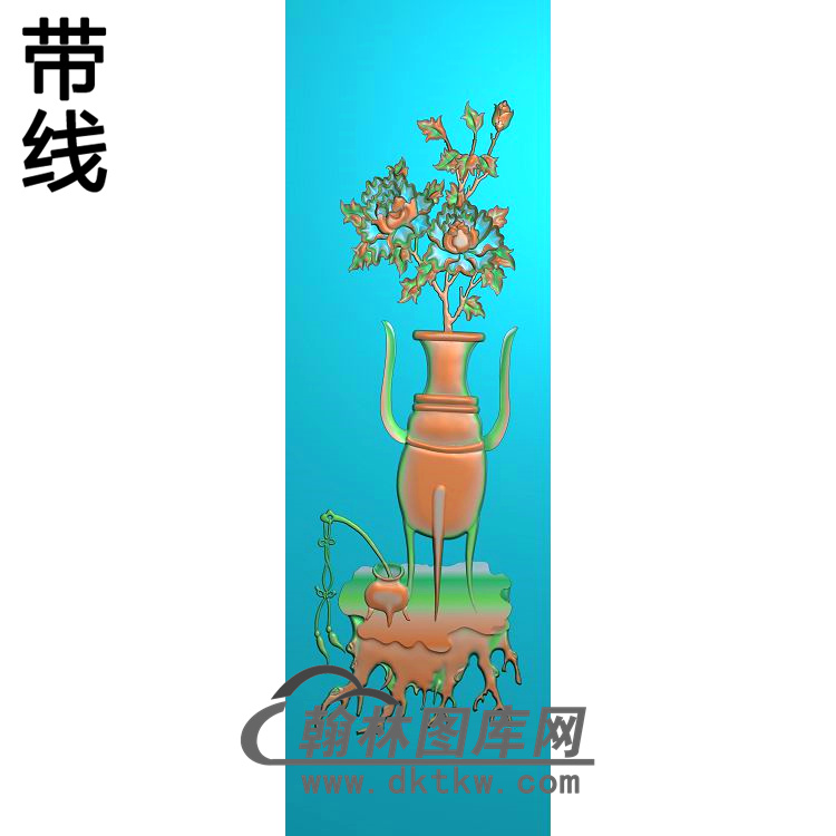 牡丹花瓶精雕图(MHP-029)展示