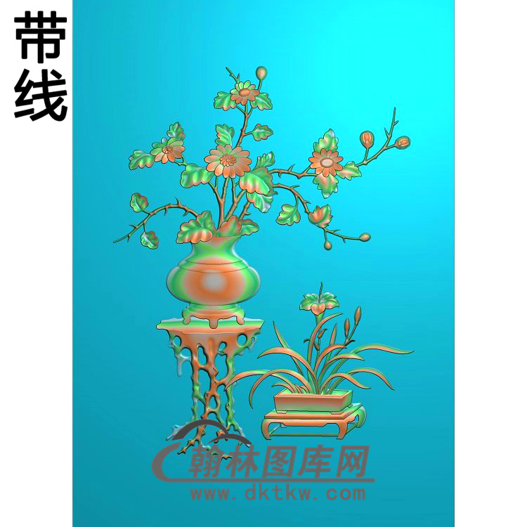 JH-3043-四门顶箱衣柜菊花精雕图(JHP-012)展示