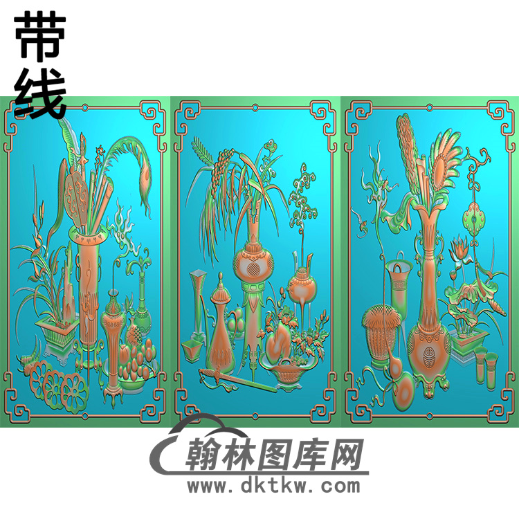 花瓶套图精雕图（HPT-001)展示