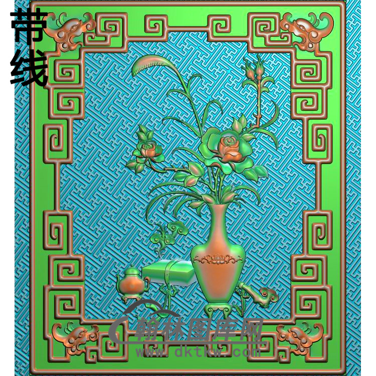 长沙发侧板月季精雕图(YJP-024)展示
