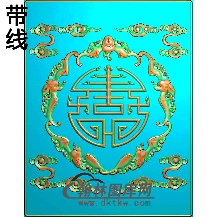 BF-050-蝙蝠鱼木柜图纹精雕图(BF-301)展示