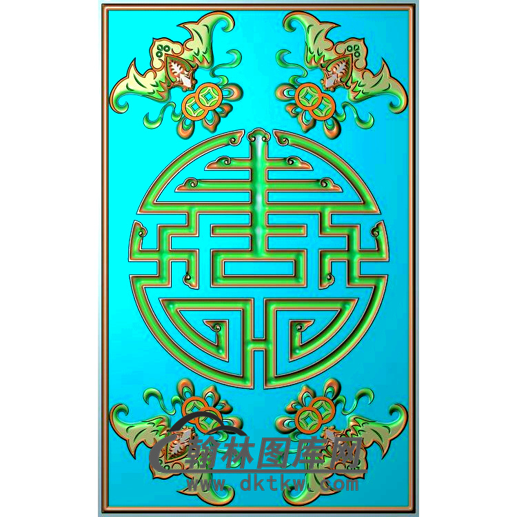 BF-353-蝙蝠捧寿无线精雕图(BF-366)展示
