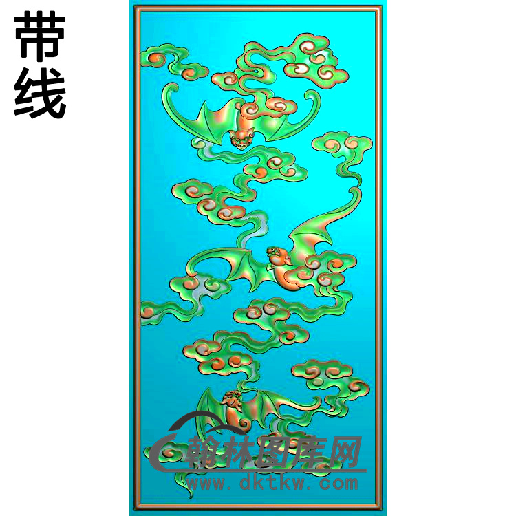 gbf-301-蝙蝠博古柜侧下板精雕图(BF-545)展示