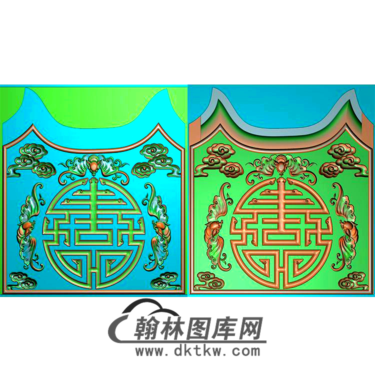 GZMB-2003宝座后背圆蝙蝠无线精雕图(BF-574)展示