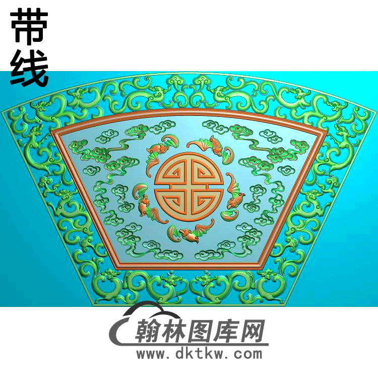 现代床扇形精雕图(BF-665)展示