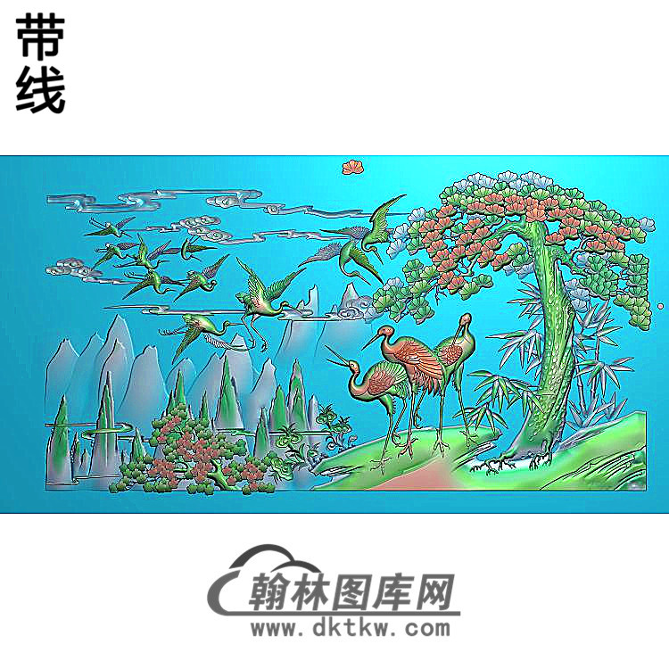 SH-270-松鹤竹子精雕图（SH-310）展示