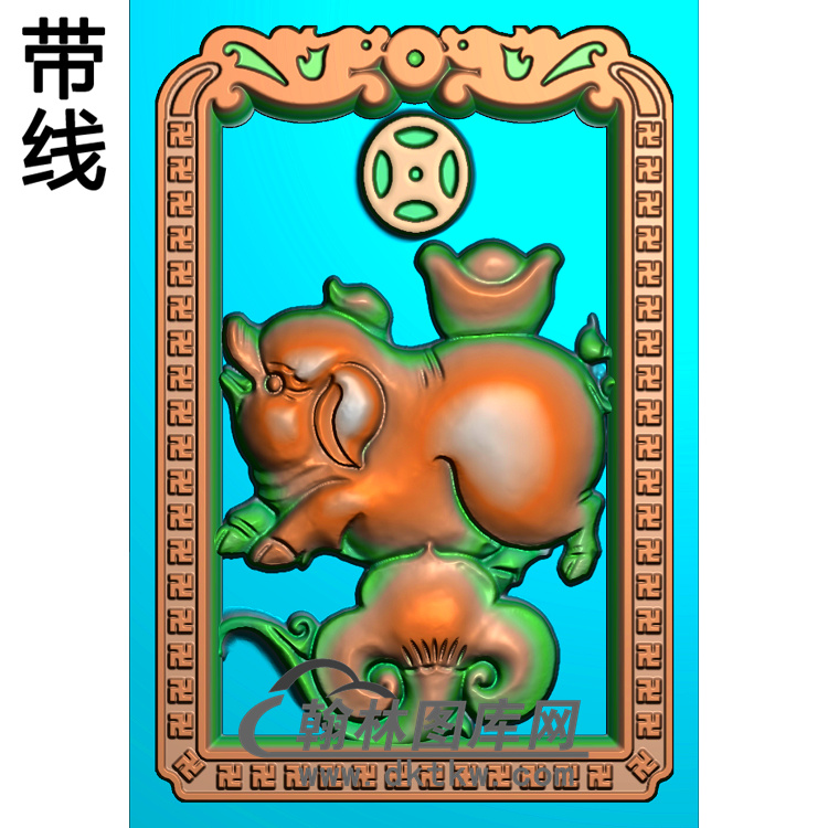 十二生肖猪精雕图(Z-011)展示