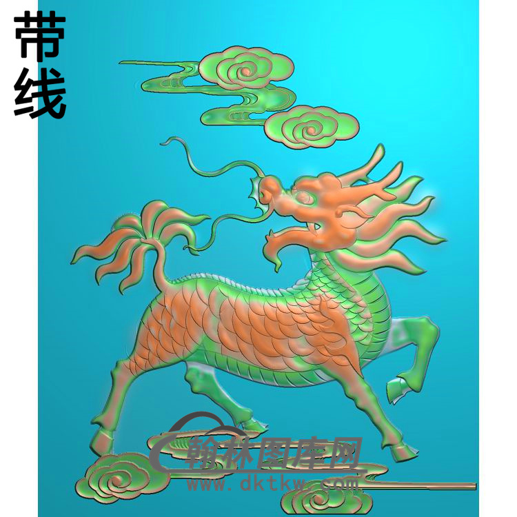 QL-305-麒麟精雕图（QL-027）展示
