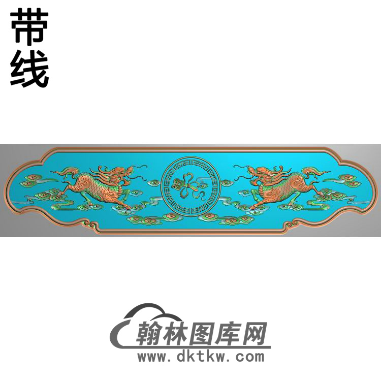 QL-6010麒麟如意椅子靠头线精雕图（QL-040）展示