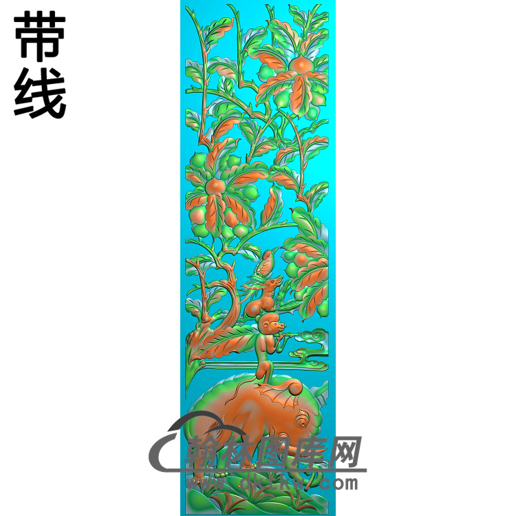 大象猴子精雕图改400X1429X15(DX-030)展示
