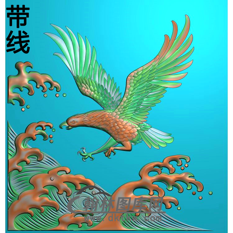 浪花鹰精雕图（HNY-032）展示