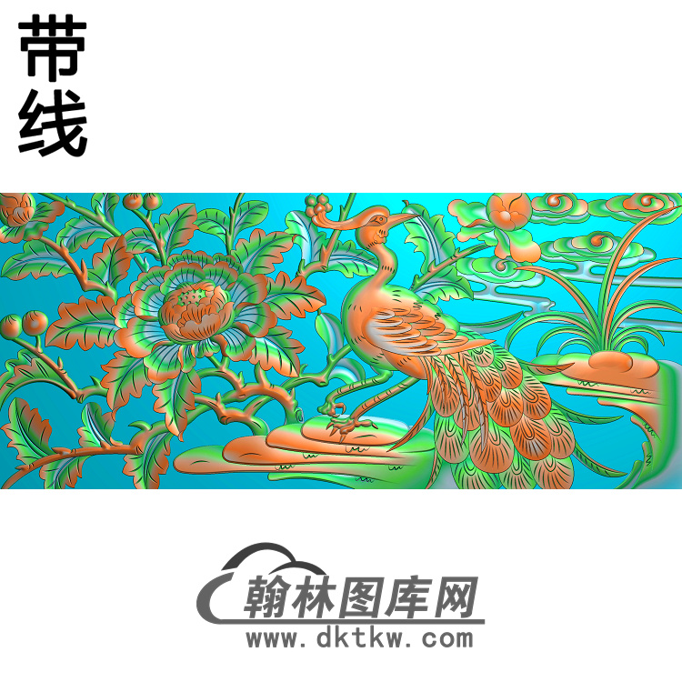 QTZW-000011-孔雀39精雕图（HKQ-017）展示