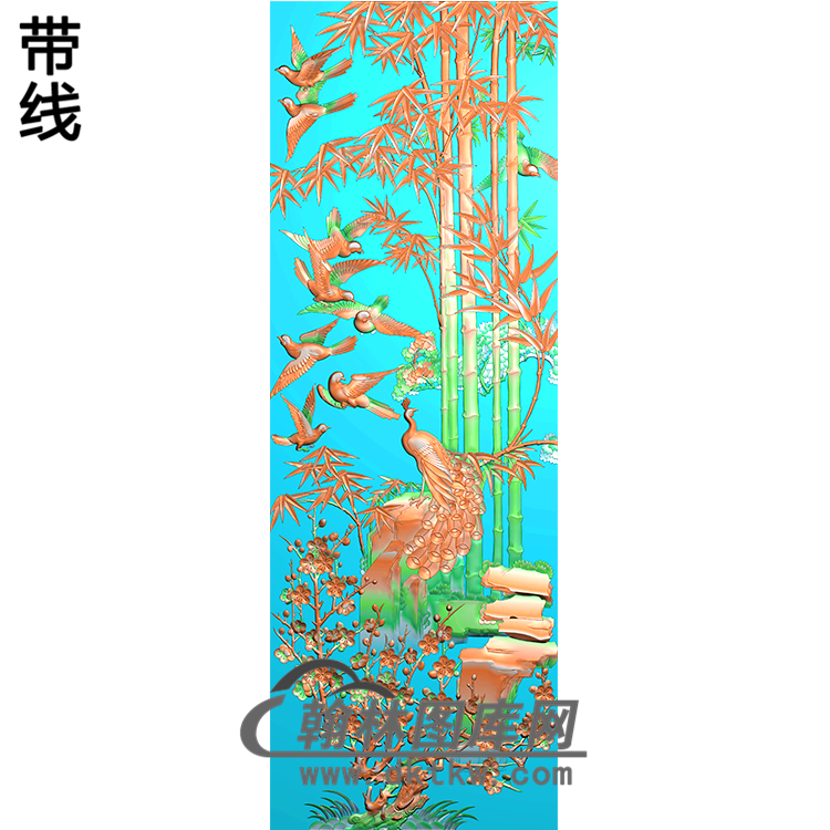 孔雀精雕图（HKQ-055）展示 